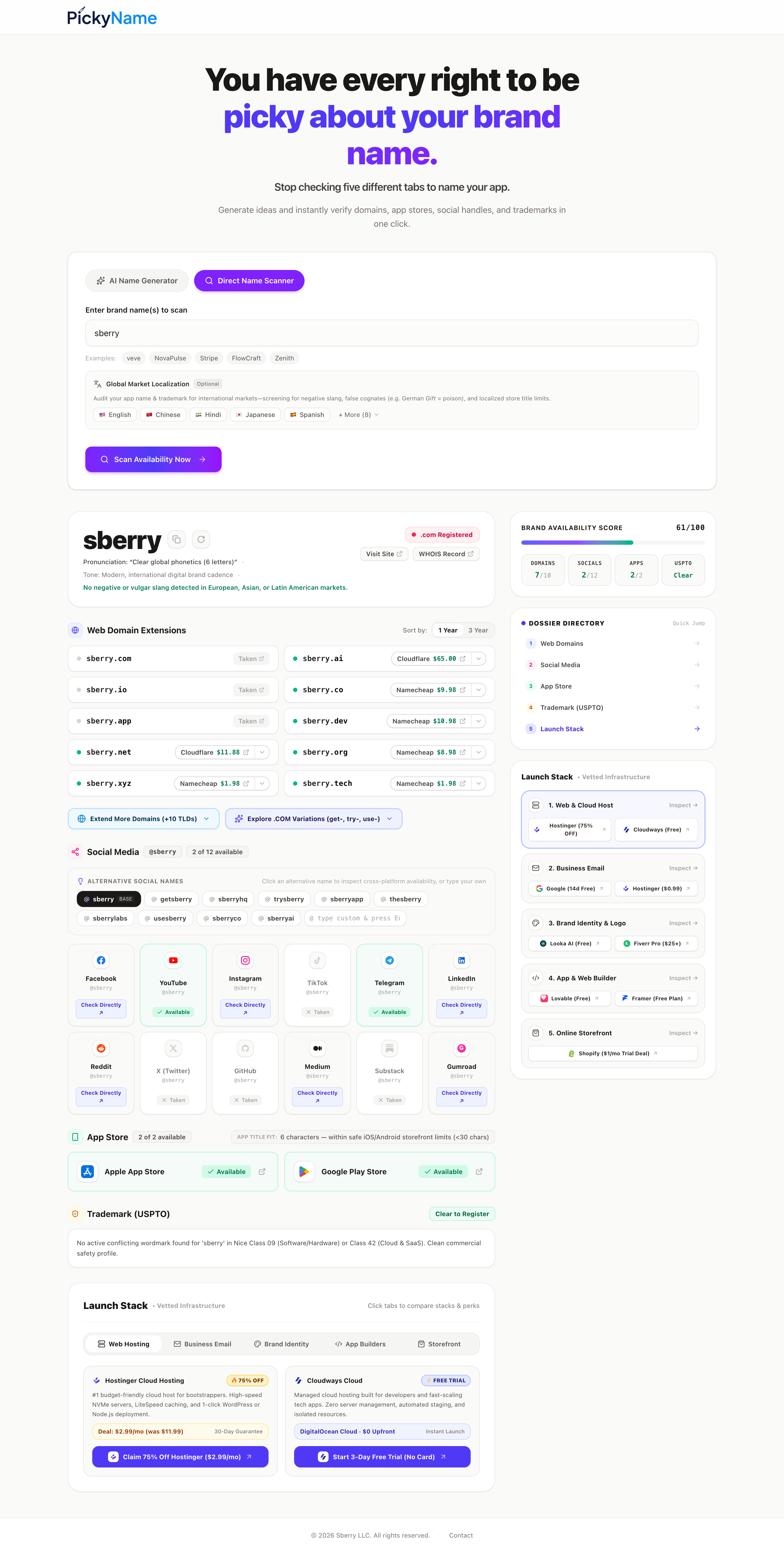 PickyName Screenshot